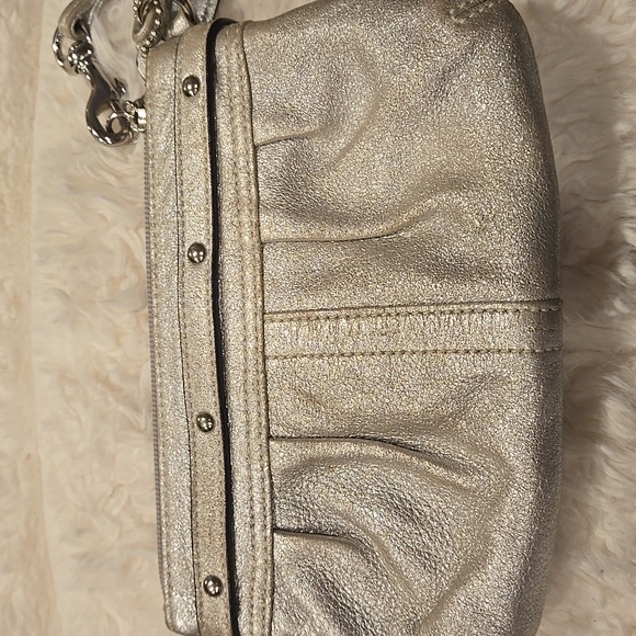 Coach Silver Metallic Women's Wristlet - Picture 5 of 8